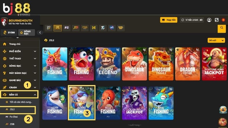 Jackpot Fishing BJ88 Hướng dẫn chơi Jackpot tại BJ88